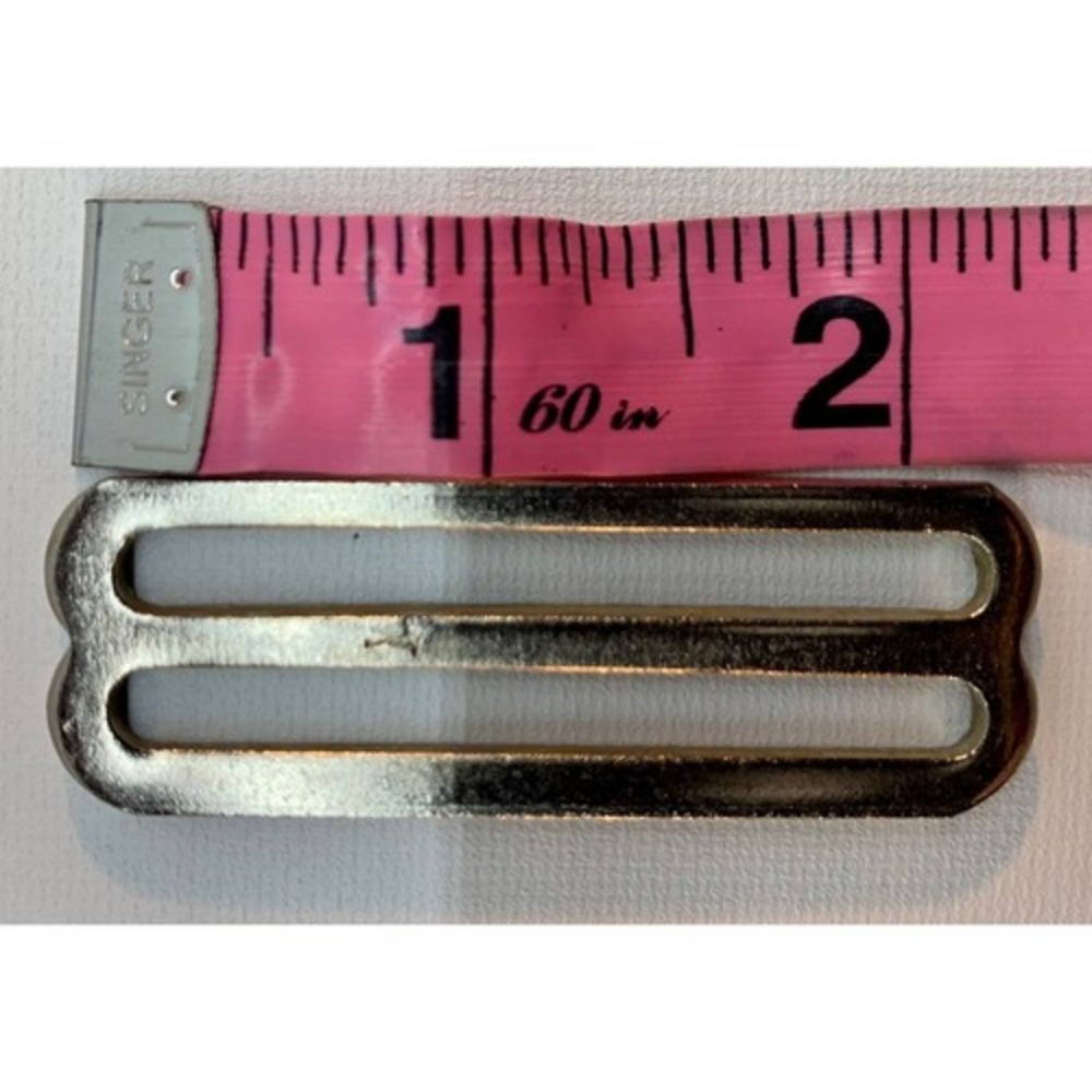 2x TWO INCH Chrome Slide, 2" Metal adjustable Webbing Backpack Strap Buckles